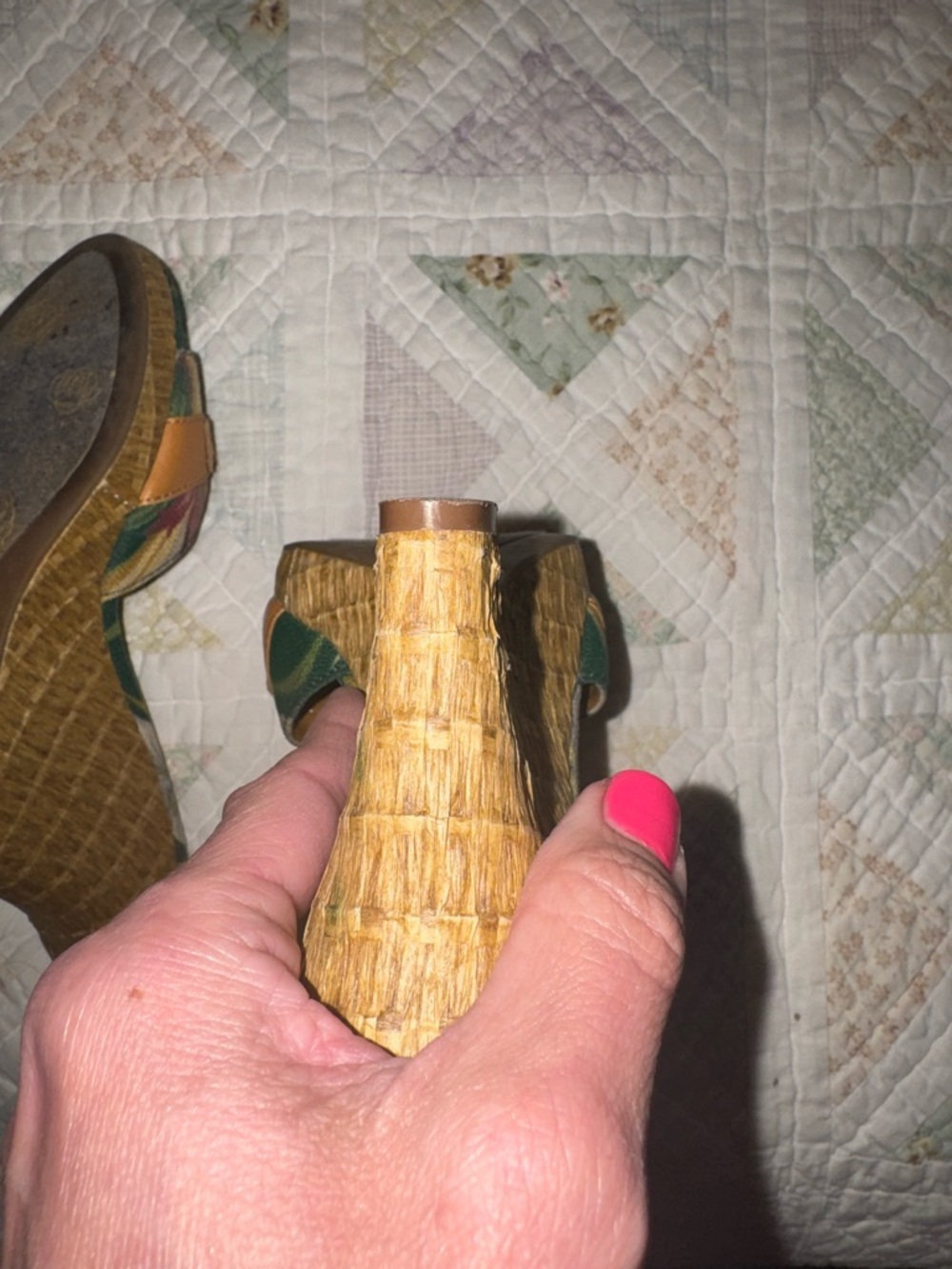 AK Anne Klein Tropical Print Wedge Slides Espadrille Heel Size 8.5 - Picture 8 of 12